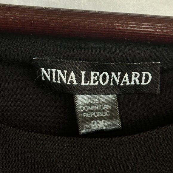 Nina LeonardJewel Neck Cold Shoulder Three-Quarter Sleeve Dress - Plus Size (3X) - Picture 6 of 10